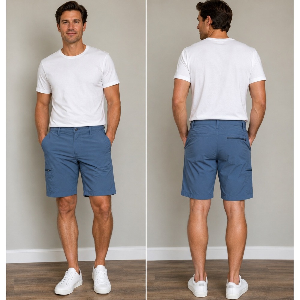 Weatherproof Vintage Mens Blue Utility Shorts Regular Fit Sz 40 granola gorpcore